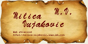 Milica Vujaković vizit kartica